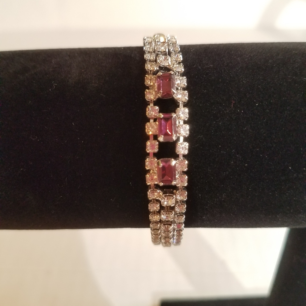 Rhinestone bracelet j379